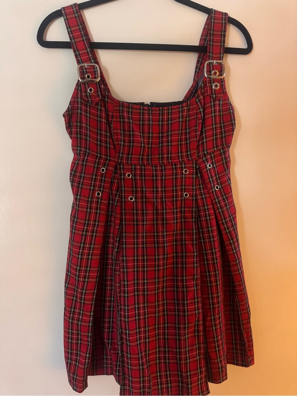 LIP SERVICE Plaid mini Dress with Buckle Straps